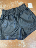 Black Faux Leather Shorts