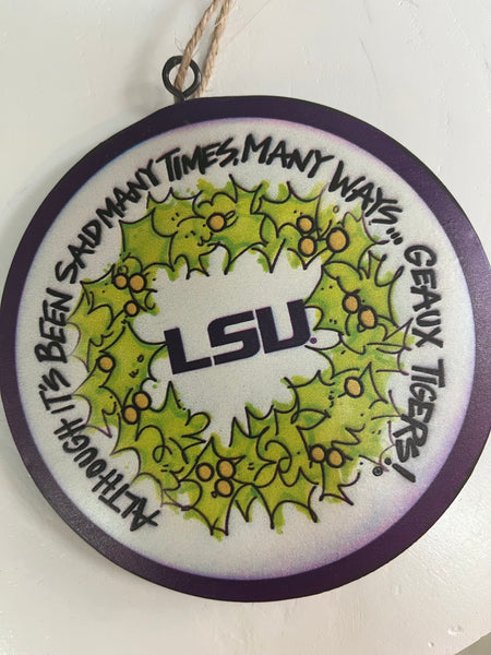 Metal Geaux Tigers Ornament